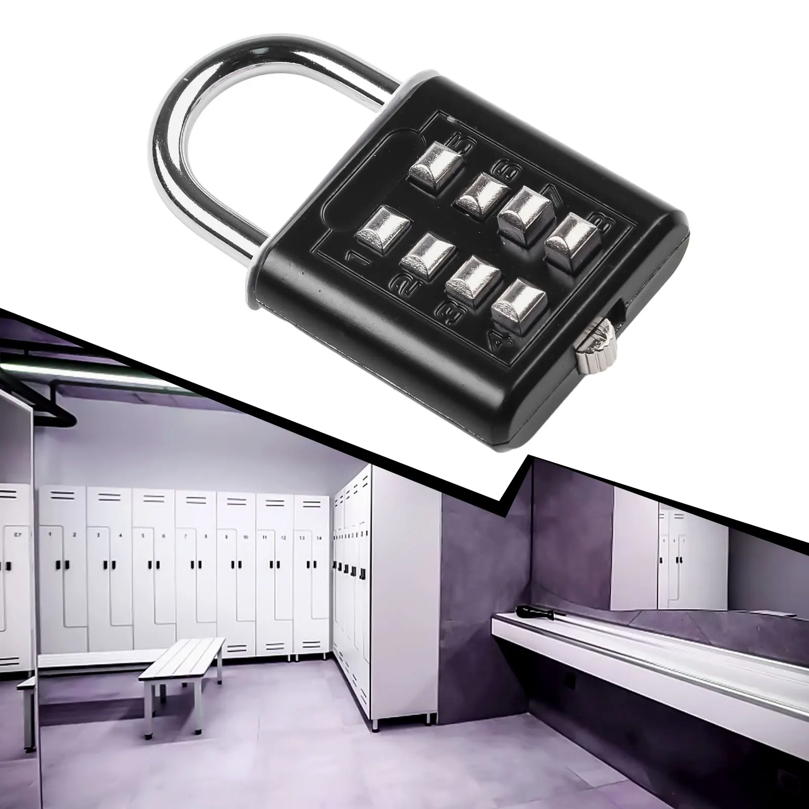 Lock Body Manual Measurement Deviation Lock Body Lockers Password Lock Zinc Alloy Solid Steel Steel Shackle Black