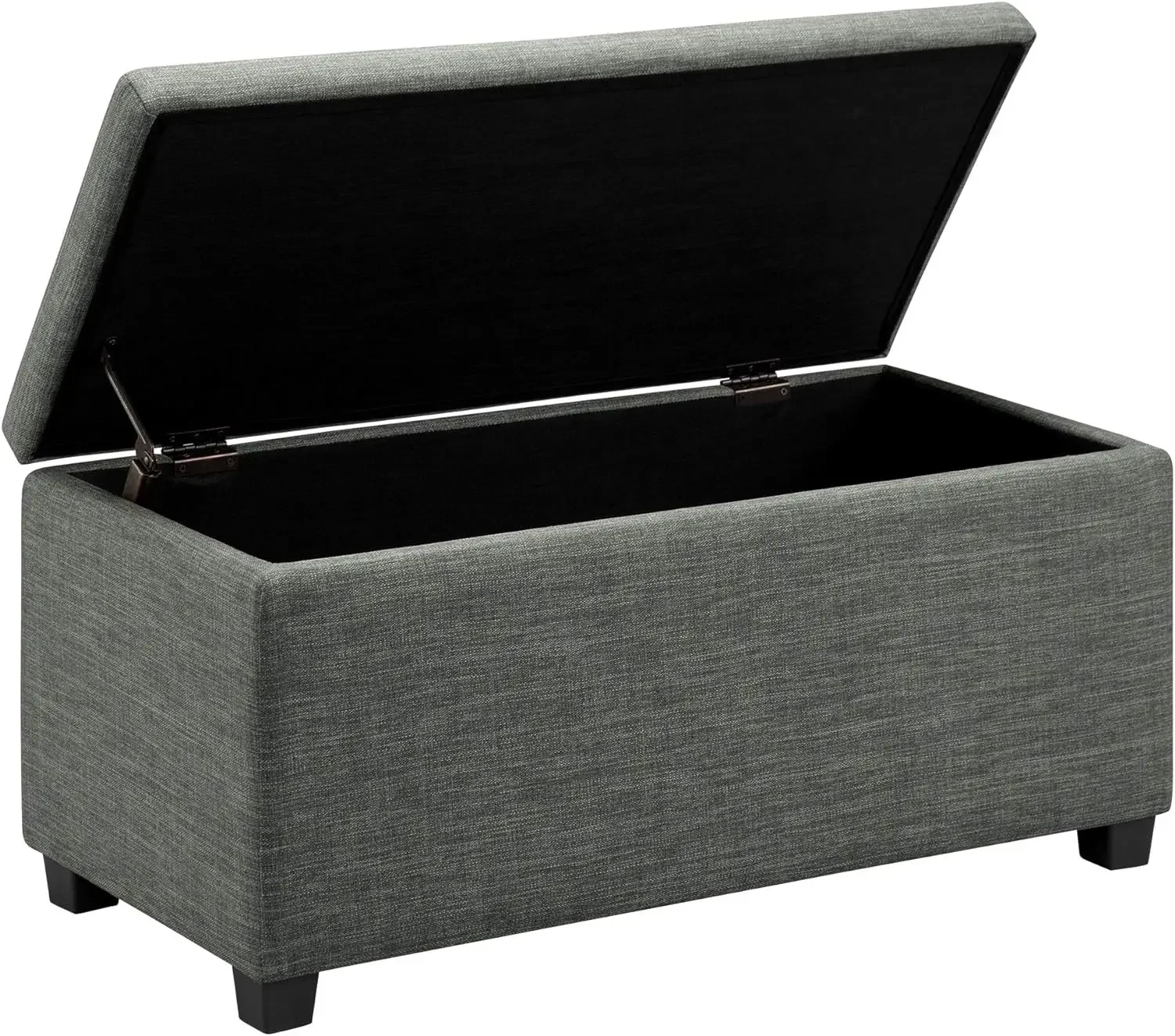

Upholstered Storage Rectangular Ottoman and Entryway Bench, Charcoal Gray, 35.5"W X 16.5"D X 17"H New