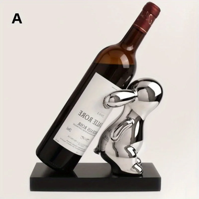 Creative Rabbit Wine Rack for Desktop Wine Holder Home Desk Decor Wine Bottle Storage Organizer Ceramic Wine Cabinet Decoration
