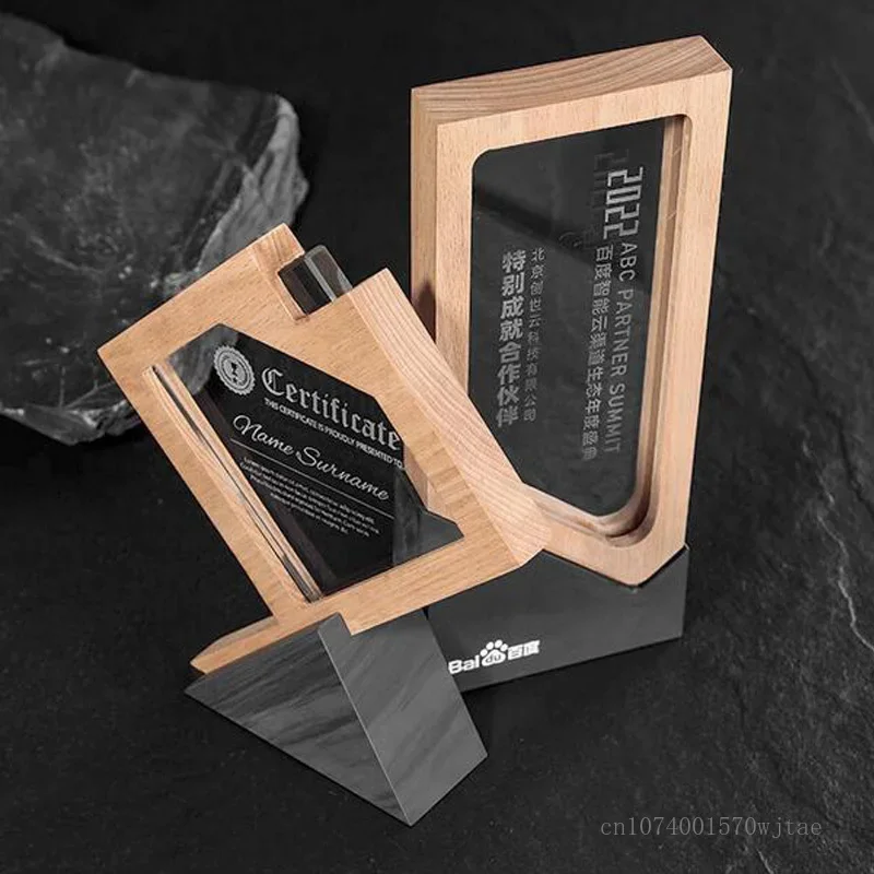 Customized Creative Inkstone Crystal Trophy Honor Medal Premium Company Excellent Employee Souvenir, Reward Home Decoration, 1Pc