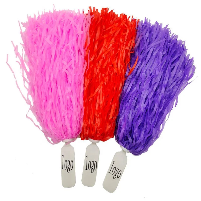 New Purple Cheer Squad Pompoms Cheerleading White Cheer Pom Poms