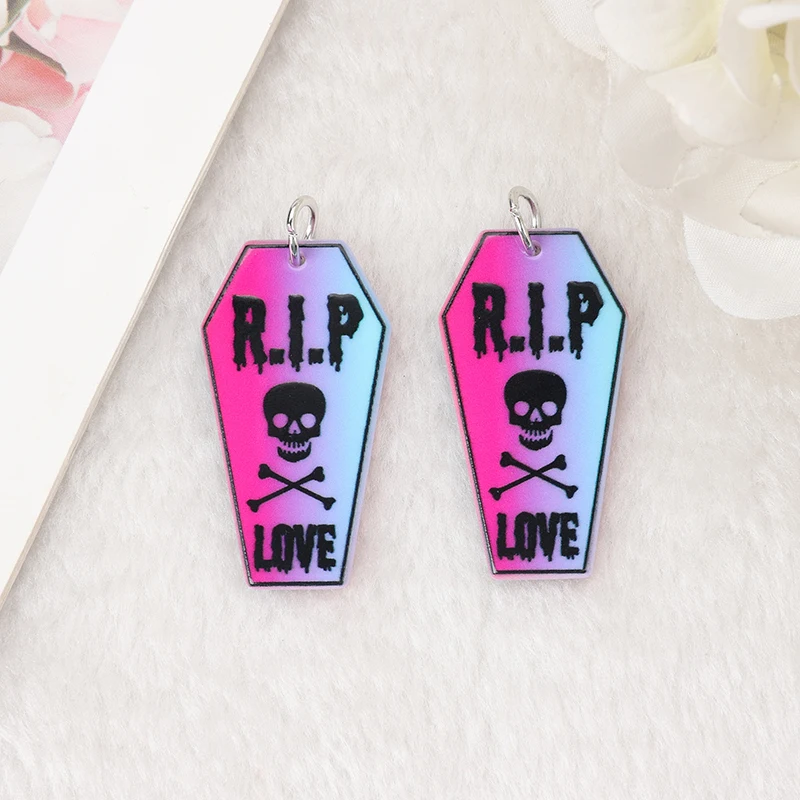 10Pcs Pastel Goth Snake Cat Skull Charms Cute Creative Acrylic Pendant For  Earring Necklace Diy Making