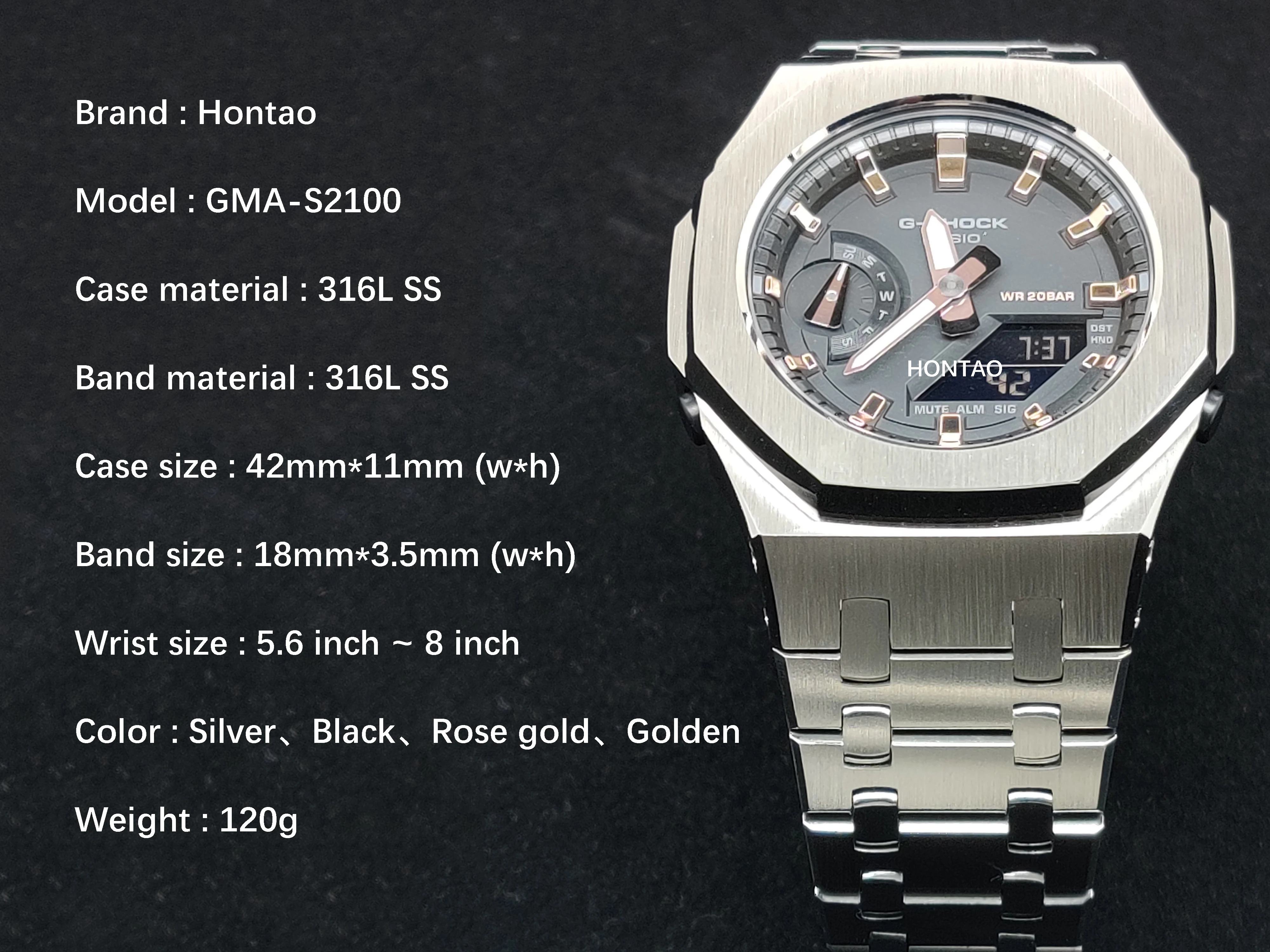 Hontao Highest Quality GMA-S2100 Casioak All Metal Classic
