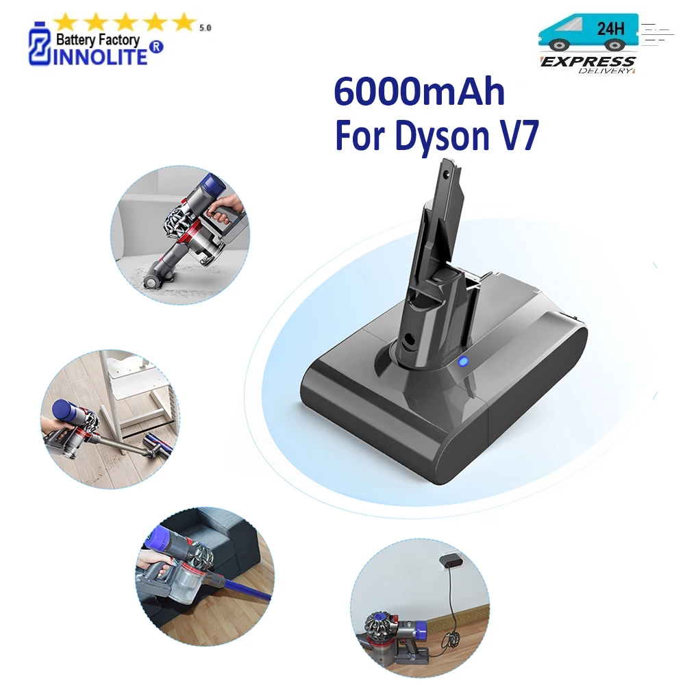 

Original 21.6V 6000mAh Li-ion Rechargeable Battery for Dyson V7 SV11 FLUFFY V7 Animal V7 trigger Vacuum Cleaner Battery
