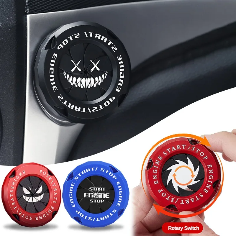 

Car Ignition Start Switch Protective Cover Onekey Start Stop Button Cover Engine Car Interior Decoration Motorcycle StartRing