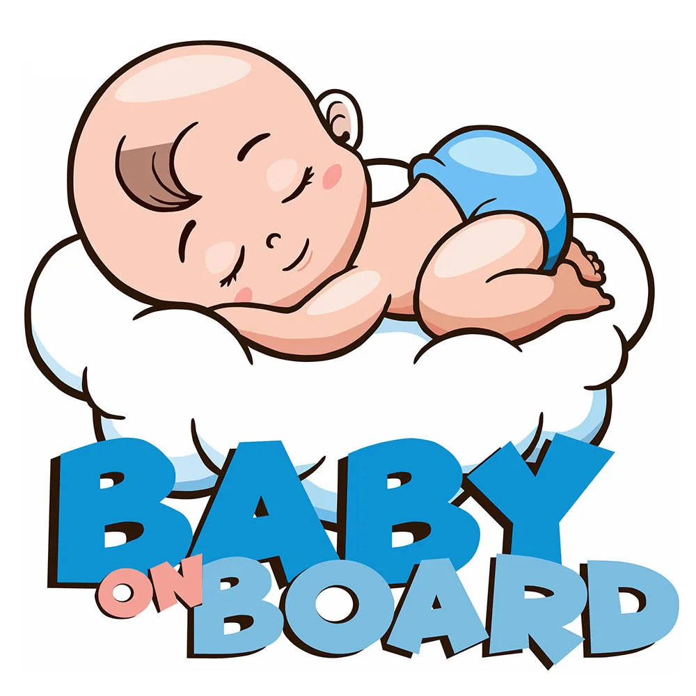 

M1118# Baby ON Board Car Sticker Sleeping baby Pvc Decal Lovely Waterproof Car Accessories Decor Pegatinas Para Coches
