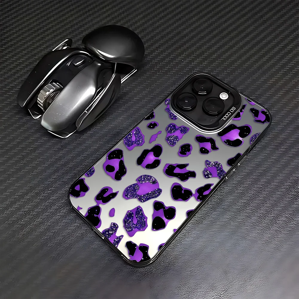 Shiny Colorful Leopard Print Anti-Fall Phone Case