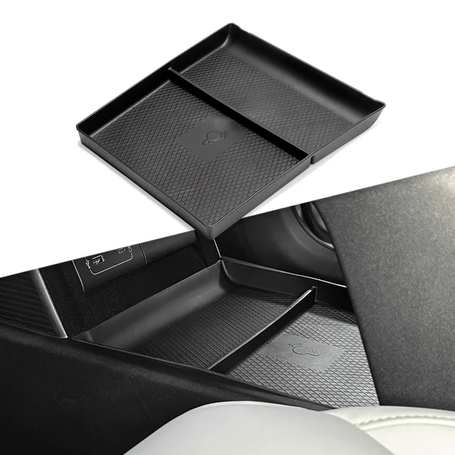 SMABEE for Xpeng G6 2023 2024 Center Console Storage Box Car Central Lower Layer Tray TPE Organizer Accessories Tidying 3