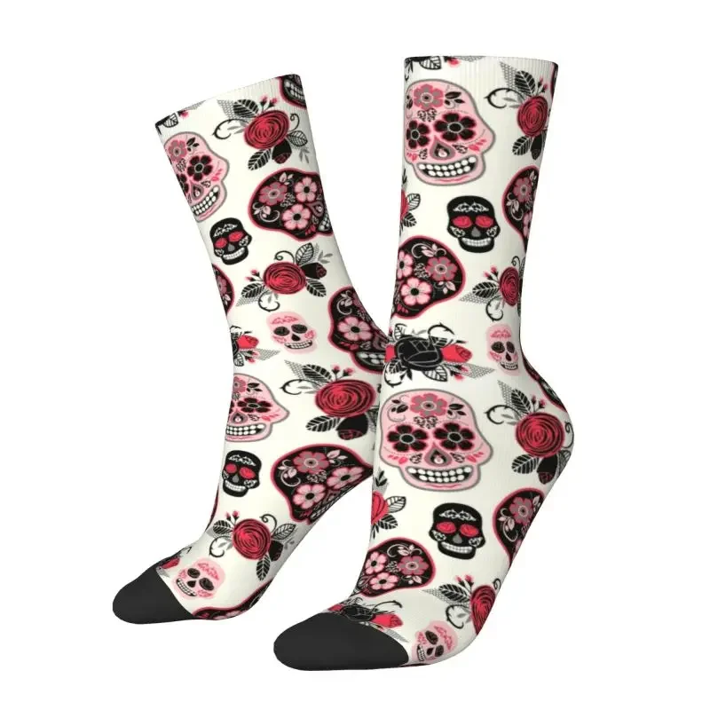 

Day Of The Dead Calavera Skulls Non-slip Sport Socks Men Women Breathable Funny Novelty Mexican Floral Hip Hop Crew Socks