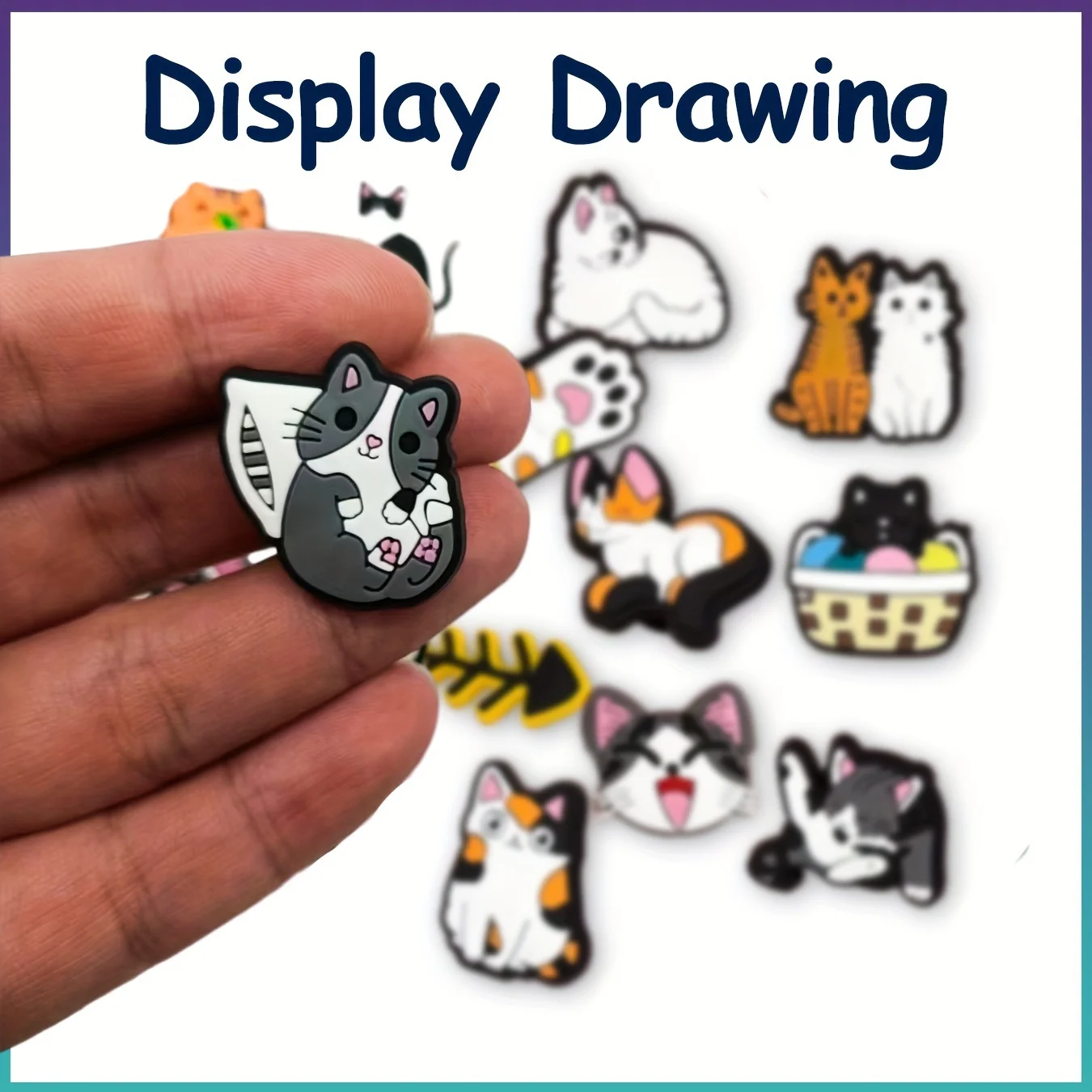 20 pieces of cute cat hole shoe accessories, creative decoration, shoe and boot decorations