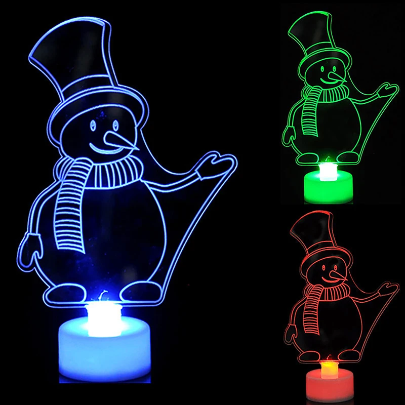 

LED Christmas Decoration Night Lights Flashing Christmas Santa Claus Snowman Xmas Tree Lights Lamp Ornament For New Year Party