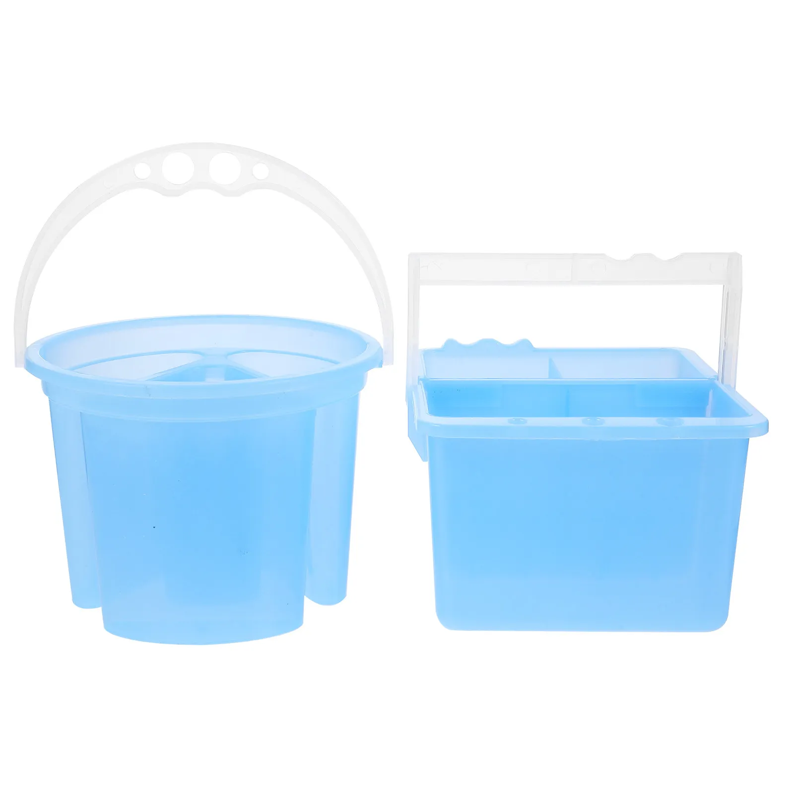 2Pcs 브러시 와셔 페인트 브러시 클리너 예술가를위한 다기능 홀더 수채화 페인트 스탠드 휴대용 물통 매일 사용