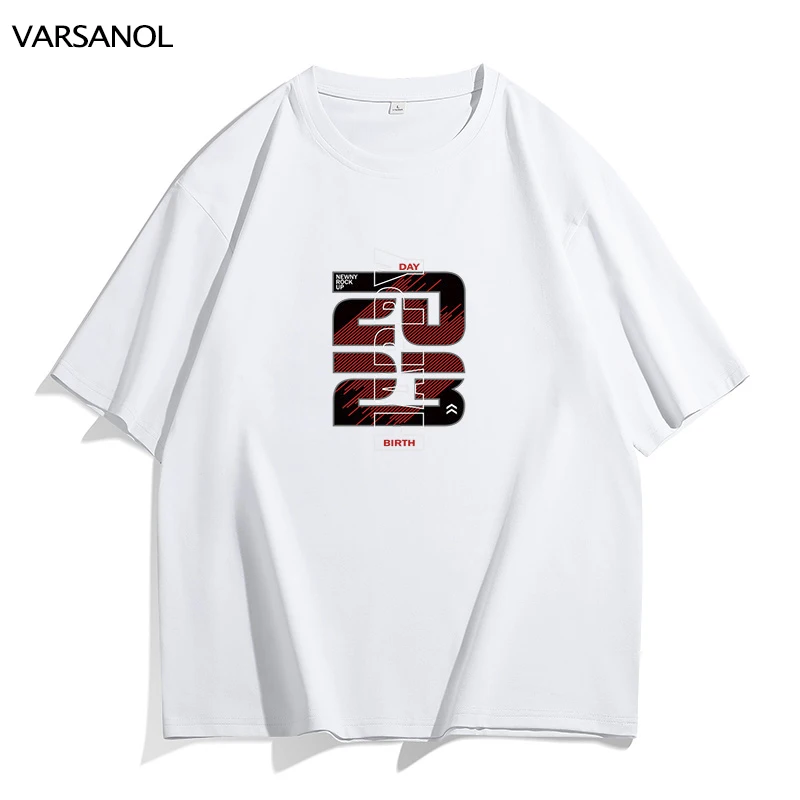 

VARSANOL Summer T-shirt for Men Casual Short Sleeve Top Tees Man O Neck Male T Shirts Streetwear Printing Pattern Homme Clothing