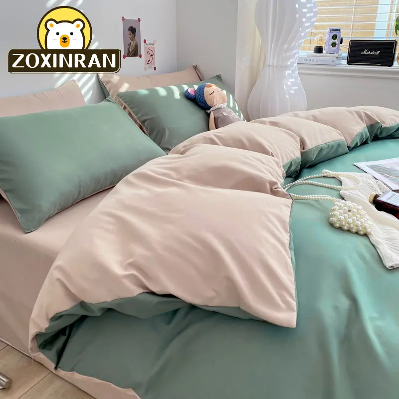 

Bedding Set 2 Bedrooms Sheet Duvet Cover Linens Bedspread Euro Nordic 150 Luxury Home Textile 220*240 King Girl's Bed Family