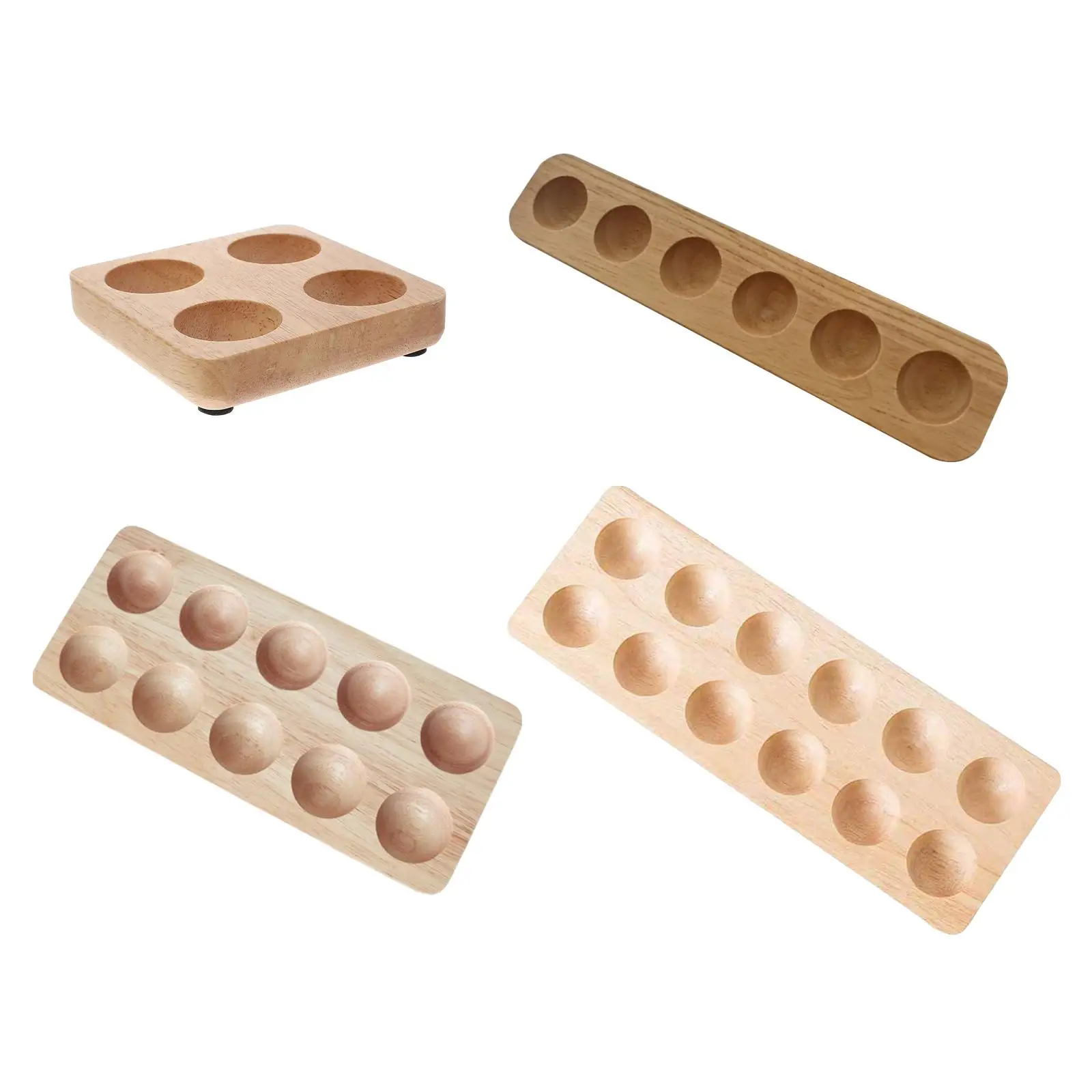 

Деревянный держатель для яиц, Многофункциональный прочный портативный лоток для хранения с несколькими ячейками для детской столешницы, ресторана, супермаркета