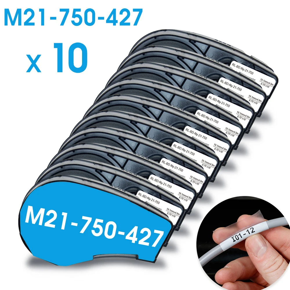 Description Picture 2 of item1~10pcs M21-750-427 0.75" Label Compatible BRADY BMP21 PLUS Handheld Label Printer Self-Laminating Vinyl for Brady M21 750 427