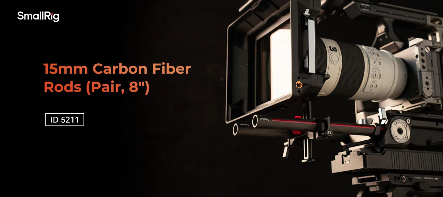 15mm Carbon Fiber Rods for Accessories Come with 15mm Rod Clamps 8/12 inches 2pc