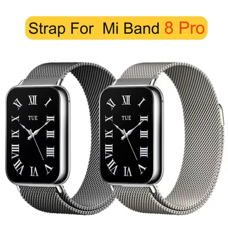 

Milanese Loop Strap For Mi Band 8 pro Stainless Steel Metal Magnetic Samrt Watchband For Xiaomi Mi Band 8 pro Wristband