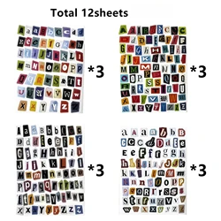 Creative Alphabet Self - Adhesive Letter Stickers for DIY Projects and Decor (12 sheets)