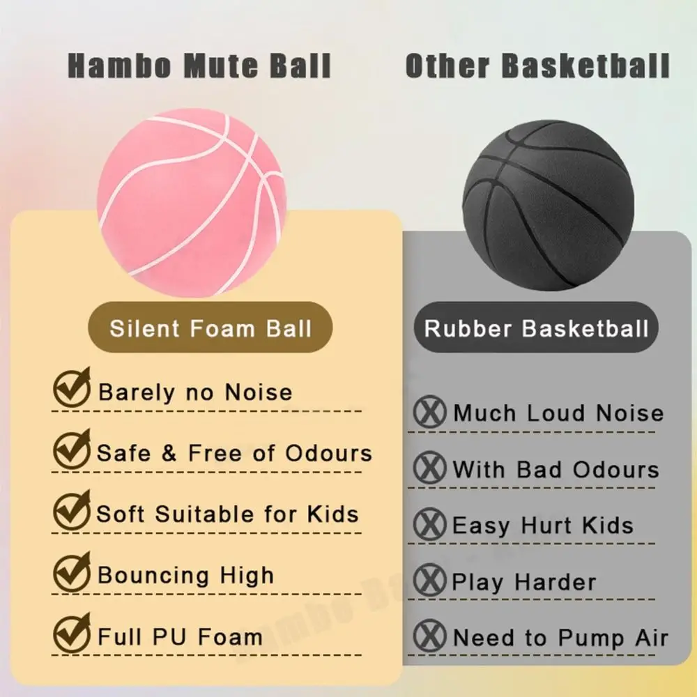High-Density Foam Silent Basketball Easy to Grip Indoor Activities Indoor Training Ball Lightweight Low Noise Training Ball Kids
