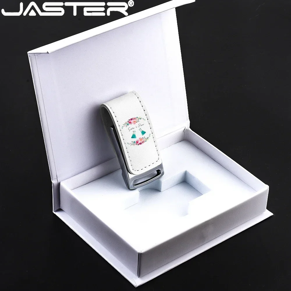 Jaster Usb 2.0 Flash Drives 128gb Impressão a Cores Moda Caneta Drive 64gb de Couro Branco com Caixa de Memória Vara Presente do Negócio u Disco - Imagem 5