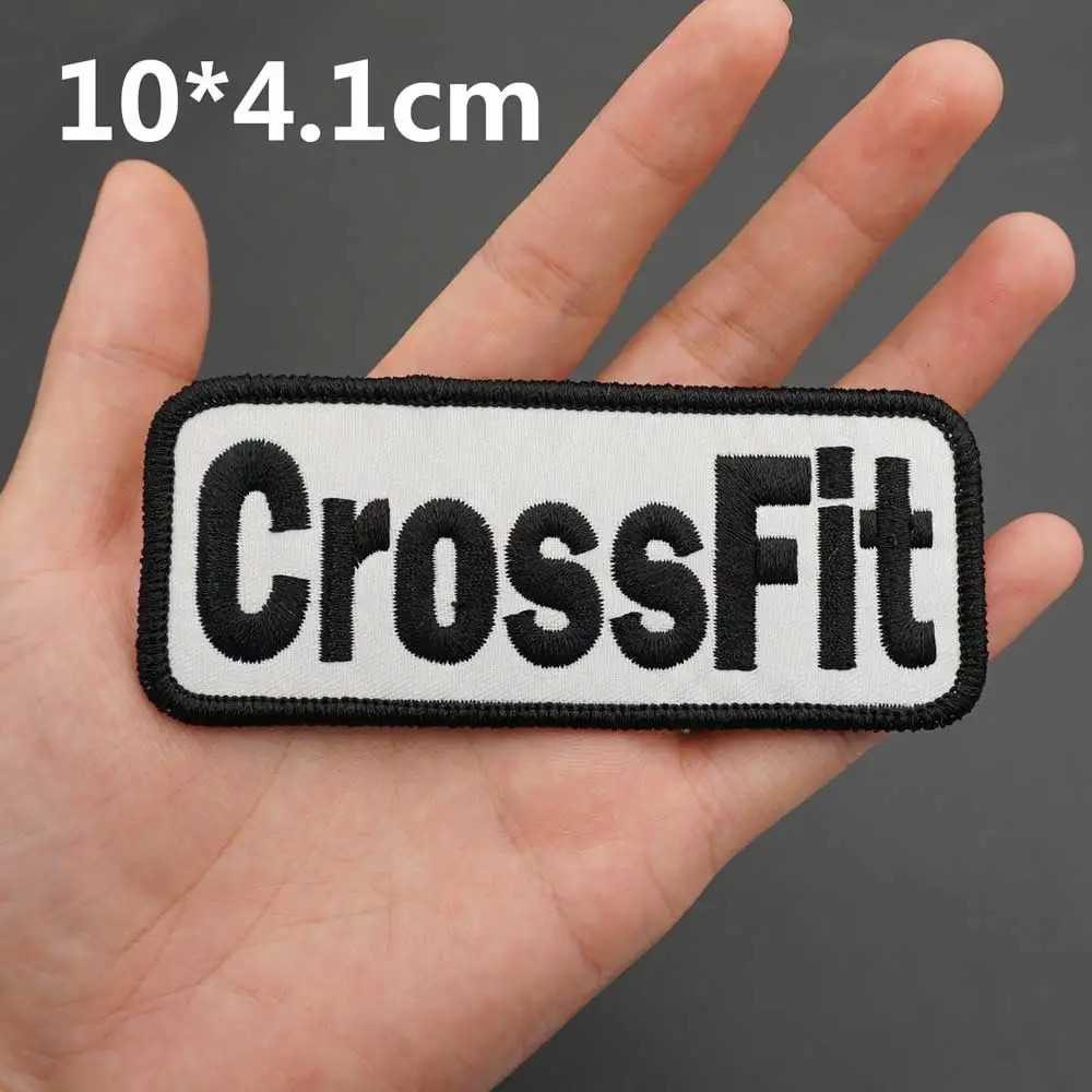 CrossFit Name Tags Patch Embroidered Applique Sewing Label Punk Biker  Clothes Stickers Apparel Accessories Badge