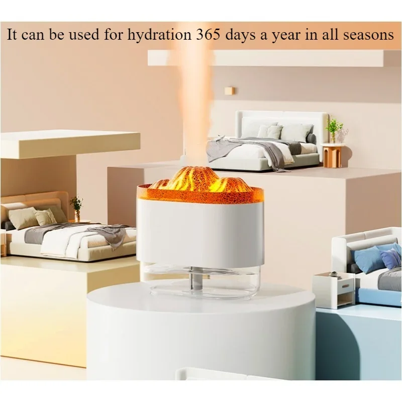 Perfume Humidifier Ultrasonic Air Humidifier With LED Lighting Simulation Colorful Flame Fragrance Machine