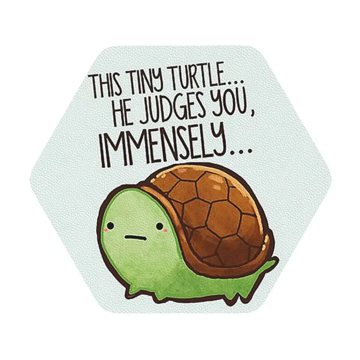 Esta tortuga... te juzga. Posavasos para cocina, manteles individuales, antideslizantes, aislantes, para tazas de café, para el hogar, juego de 4 almohadillas para vajilla
