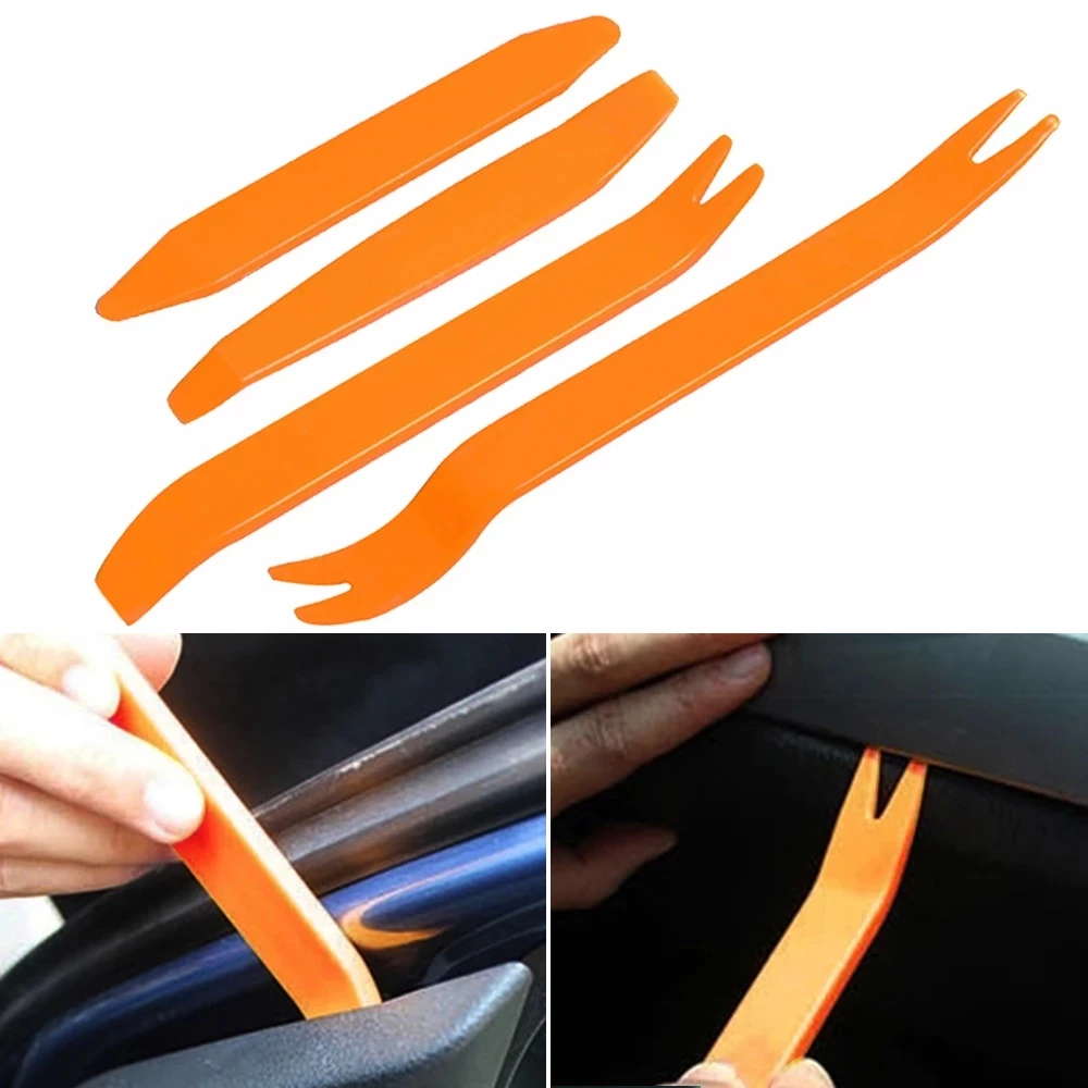 

4 Pcs Portable Car Radio Panel Door Clip Panel Trim Dash Audio Removal Installer Pry Kit Repair Tool Pry Tool Hand Tools
