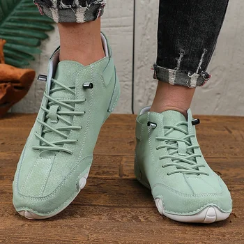 أحذية رجالية عصرية كاجوال يومية منخفضة الأعلى قابلة للتنفس ومريحة وأربطة عصرية وخفيفة الوزن ومسطحة لركوب الدراجات والمشي لمسافات طويلة 5