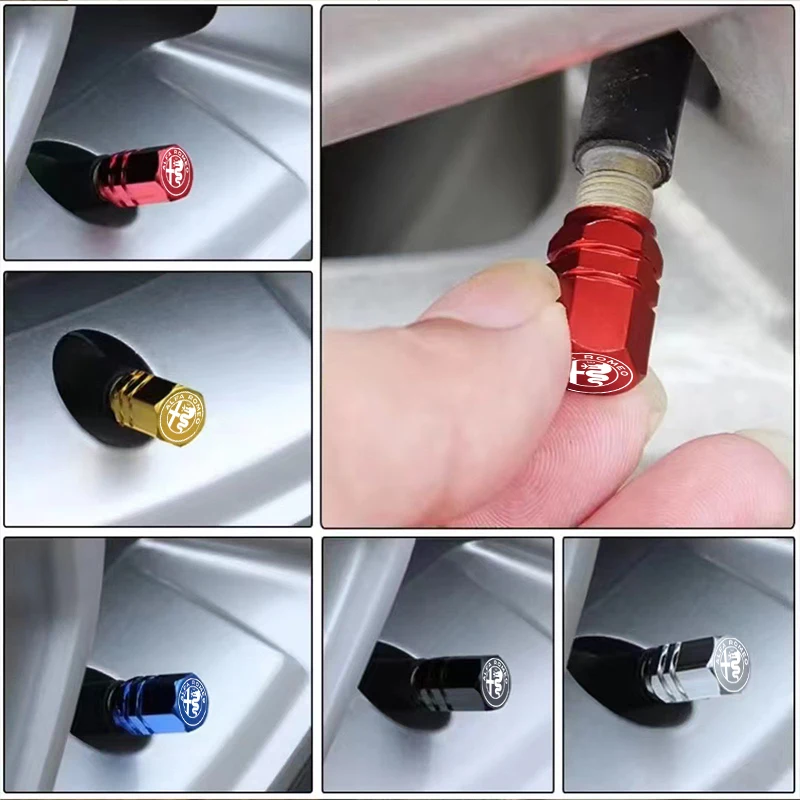 4Pcs Car Tire Valve Stem Caps – Premium Aluminum Wheel Accessories