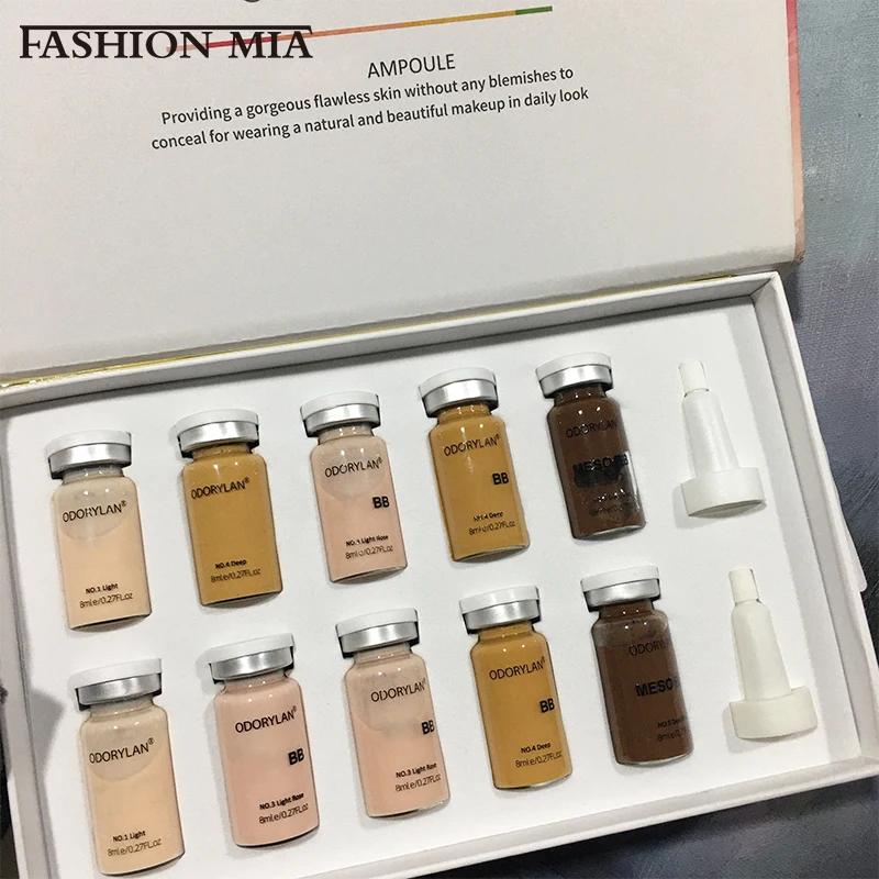 한국 BB 크림 글로우 페이셜 세럼 앰플 키트, 나이아신아마이드/펩타이드 파운데이션 컨실러 크림, 모이스처라이징 뷰티 스킨케어, 8ml  Best5