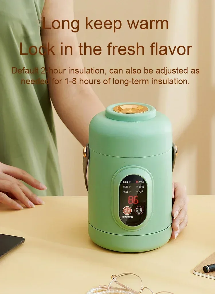 Description Picture 6 of itemElectric Kettle Rice Cooker Lunch Box Portable Mini Soup Stew Slow Cooking Pot Porridge Food Steamer Noodles Pasta Heater Hotpot