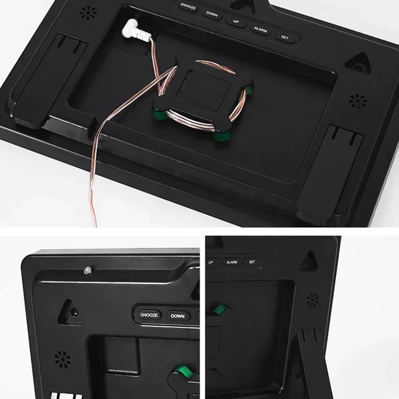 Digital Wall Clock with LED Display and Temperature - Large Screen