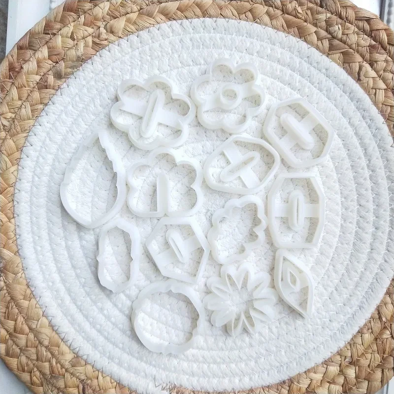 Minimalistic Style Polymer Clay Cutters for Earrings Botanical Geometrical Shape Polymer Clay Molds for Jewelry Earrings Making polymer clay tools