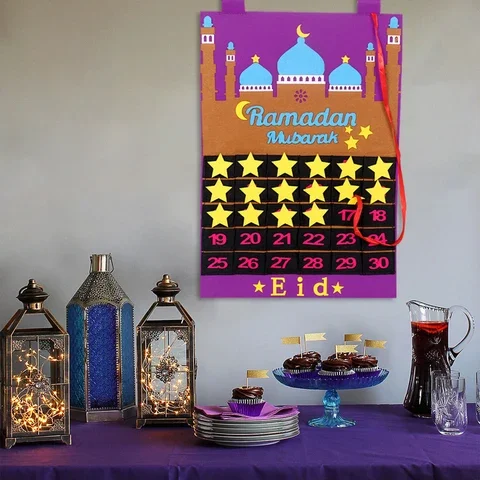 

Eid Mubarak DIY Felt Countdown Calendar Ramadan Decoration For Home Islamic Muslim Party Suppiles Ramadan Kareem Eid Al Adha