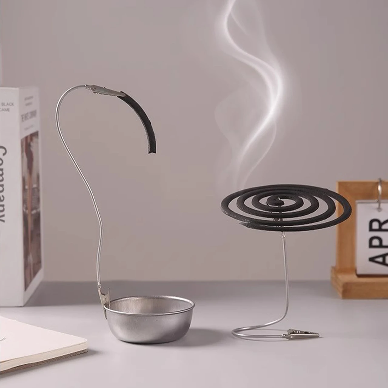 5/3pcs Double Headed Metal Clip Crocodile Mosquito Coil Stand Rack Bendable Label Photo Card Organizer Holder Hooks