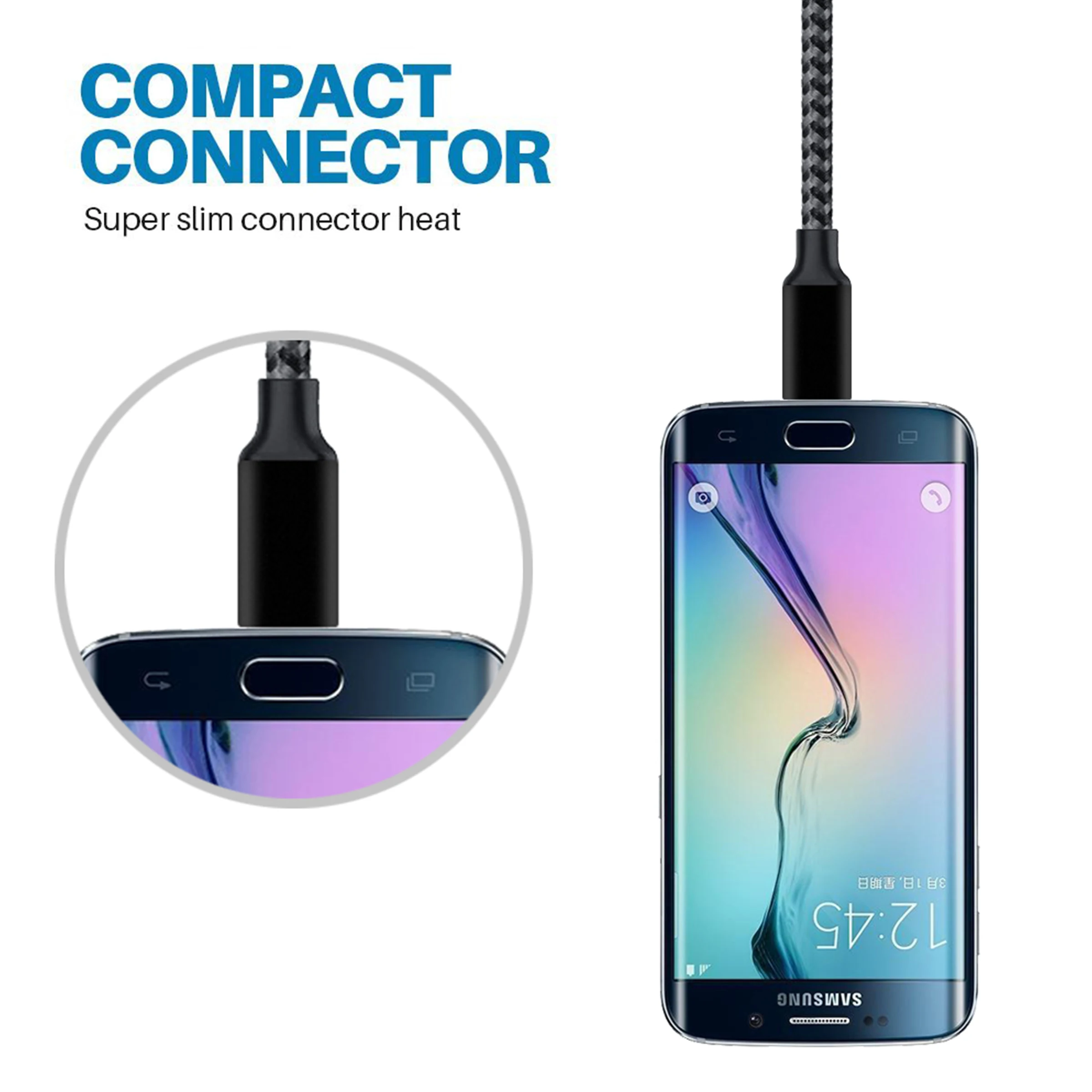 High-Speed Trapezoidal Port Micro USB Charging Cable - 1m