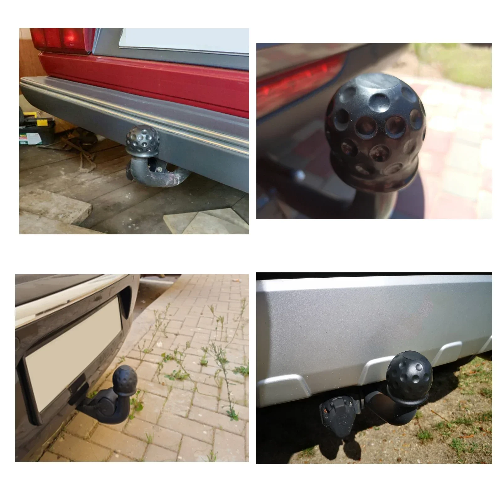 Universal 50MM Tow Bar Ball Cover Cap Trailer Ball Cover Tow Bar Cap Hitch Trailer Towball Protect Car Accessories 2pcs