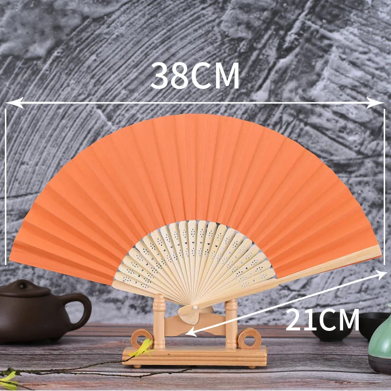 50Pieces 7Inch White Paper Folding Fan Blank for Children's Drawing DIY Hand-painted Plain Surface