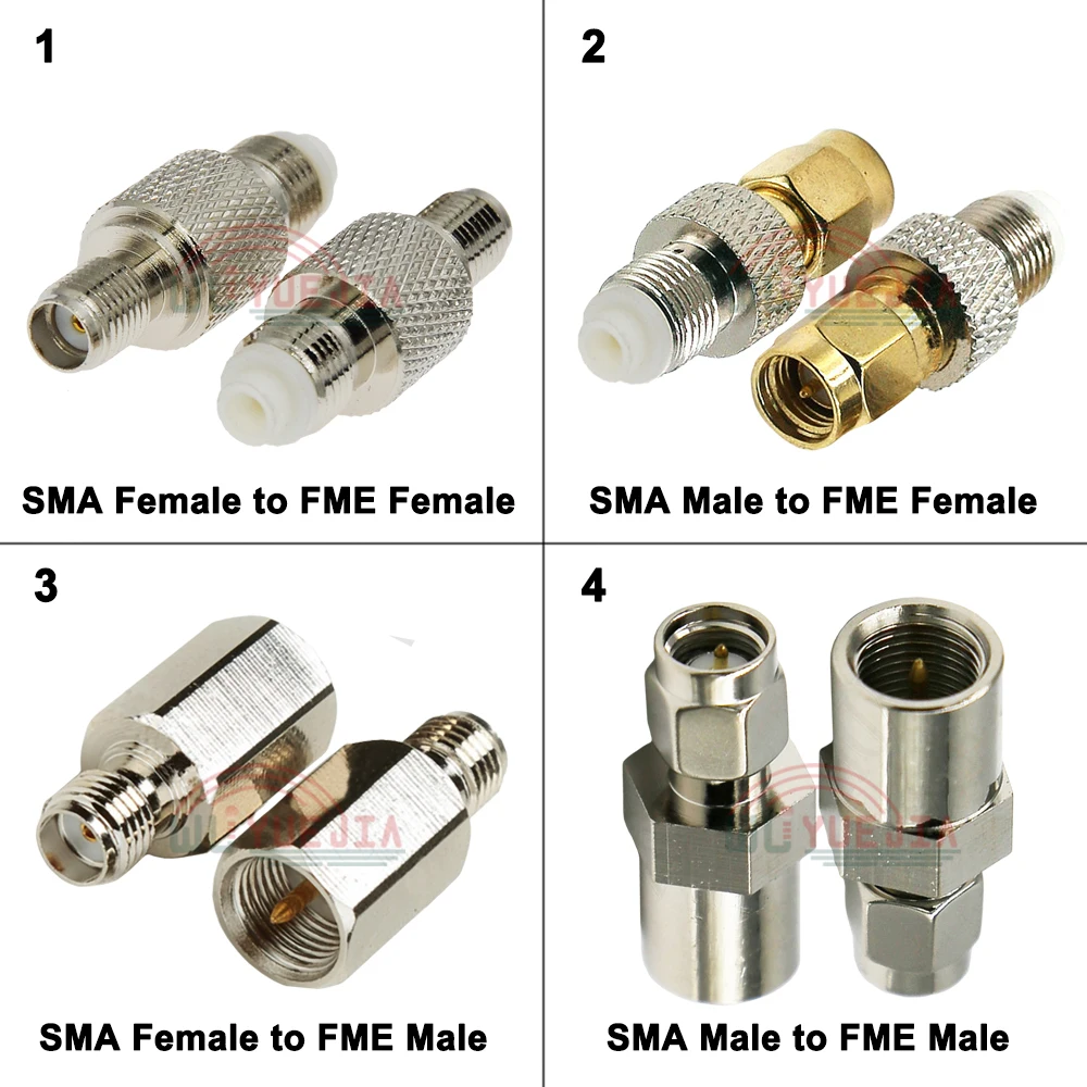 

1Pcs New Brass SMA to FME Type Straight RF Adapter FME Male Female To SMA Male Plug Female Jack RF Coaxial Connector