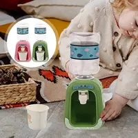 Mini Children Dual Water Dispenser Toy Cute Cold/Warm Water Juice Milk Drinking Fountain Simulation Cartoon Kitchen Toy for Girl 2