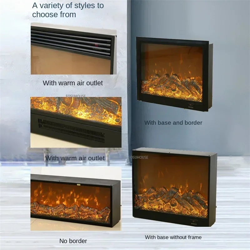 American Flame Simulation Fire Electric Fireplace Home Decoration Homestay Living Room Embedded TV Stand Fake Fireplace Heater