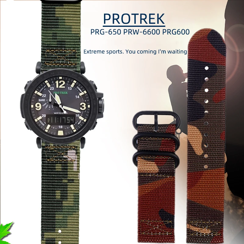 Nylon Watch Band Strap For Casio PROTREK Series Watchband PRG600 PRG