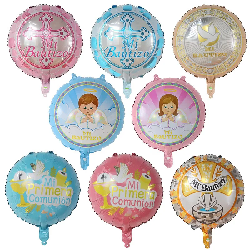 10 stücke 18 zoll Runde Spanisch Taufe West Taufe Thema Party Dekoration Baby Dusche Folie Helium Ballons Kinder Spielzeug Luft globos