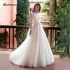 Elegant Princess Wedding Dresses Long Sleeve Lace Bride Gown Muslim Wedding Gown Vestido de novia White Tulle Bridal Dresses