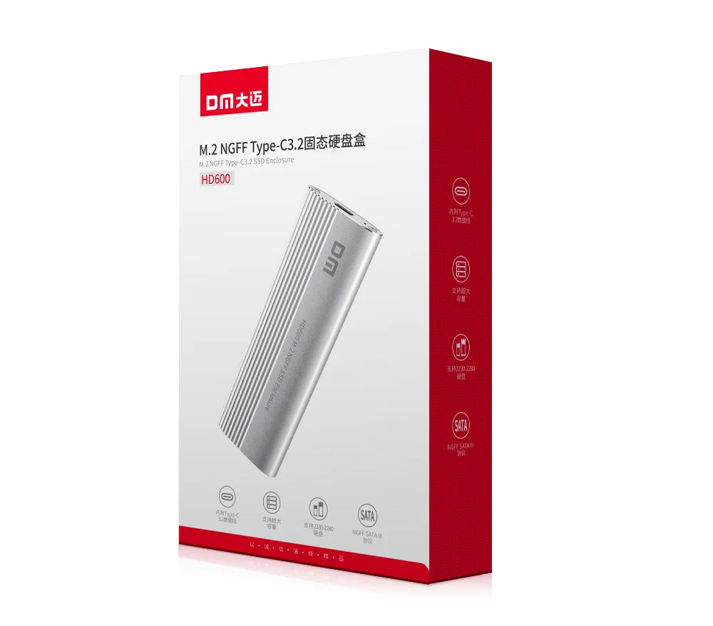 DM M.2 NGFF SSD 6Gbps to USB 3.1 CŸ   Ŭ ̽, ָ Ʈ ϵ ũ ڽ HD600