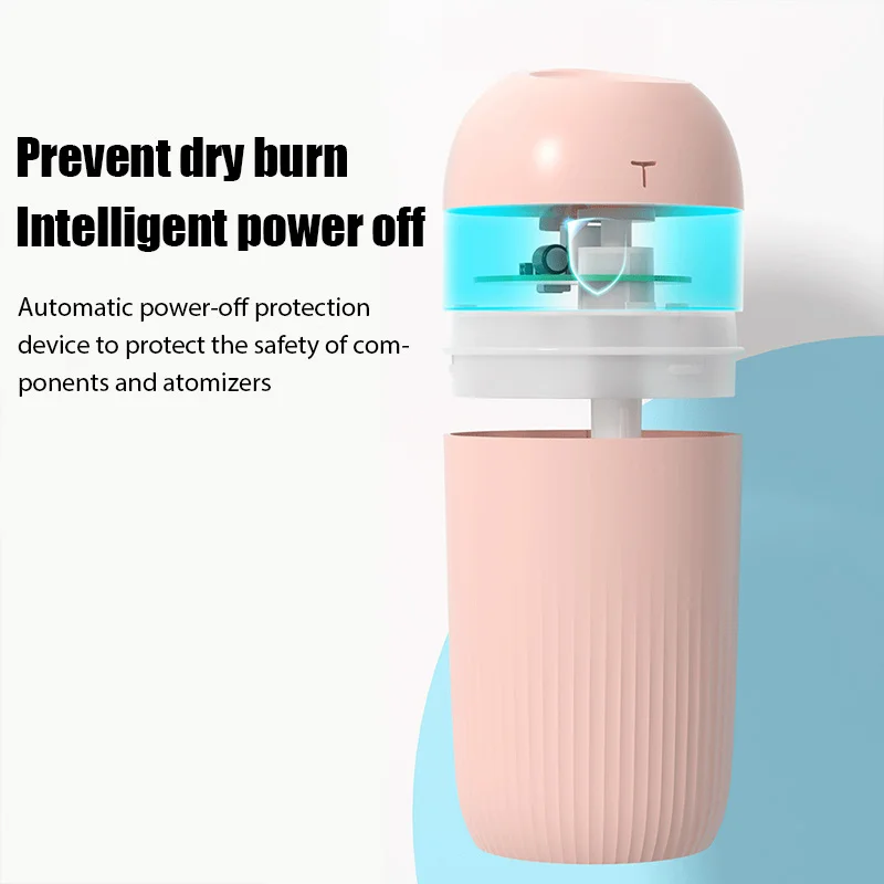 가정용 대용량 가습기, 침실 오일 공기 아로마 테라피, 420ml 정화 분무기, 물 보충 기기, USB