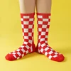 Children Socks Checkboard Harajuku Street Fashion Black White Squares Pattern Plaid Novelty Funny Cotton Sock For Boys and Girls 4
