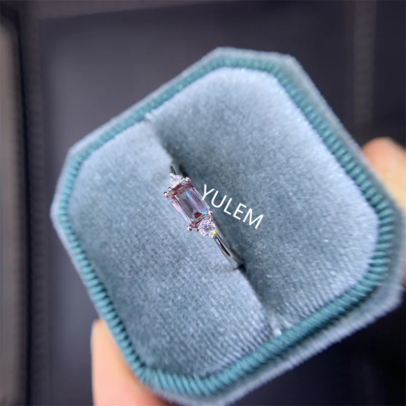 YULEMSQUARECutAlexandriteRing925SterlingSilverLuxury